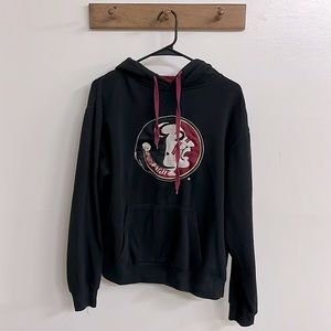 Florida State University FSU Seminoles Women’s Small Black Logo Hoodie Pockets